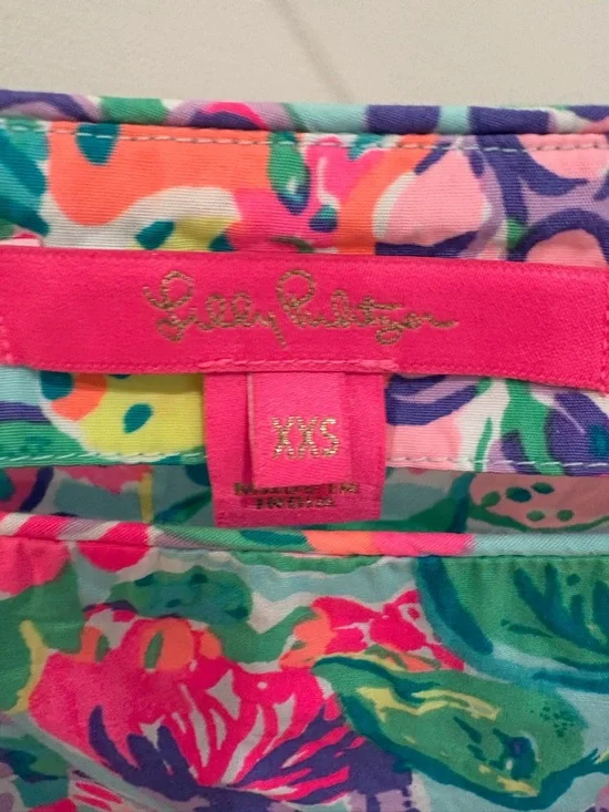 Lilly Pulitzer Bright Floral Puff-Sleeve Top in Aqua - Picture 2 of 3